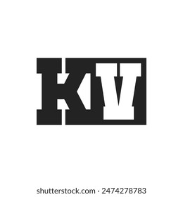 Letra inicial KV Logo Design Plantilla. Logotipo de KV