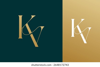 Letra inicial KV VK logotipo design vetor ilustração para casal, casamento e negócios