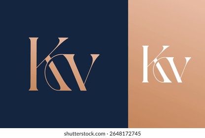 Letra inicial KV VK logotipo design vetor ilustração para casal, casamento e negócios