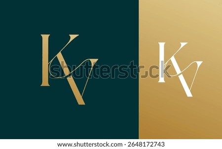 Initial letter KV VK logo design vector illustration for couple, wedding, and business