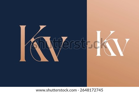 Initial letter KV VK logo design vector illustration for couple, wedding, and business