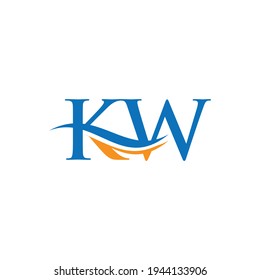 Initial Letter KW Linked Logo for business and company identity. Modern Letter KW Logo Vector Template with modern trendy