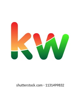Initial Letter KW Logo Lowercase, colorful logotype Modern and Simple Logo Design.
