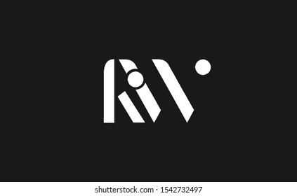 Initial letter KW logotype company name black and white color, vector logo for business and company identity