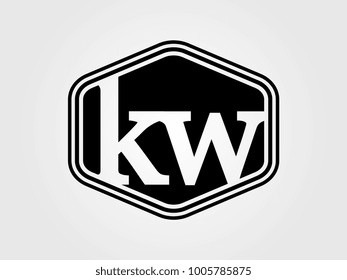 Initial letter kw lowercase logo minimalist black
