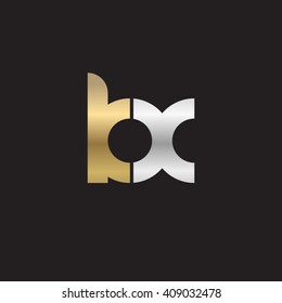 initial letter kx linked round lowercase logo gold silver black background