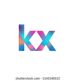 Initial Letter KX Logo Lowercase colorful design, Modern and Simple Logo Design.
