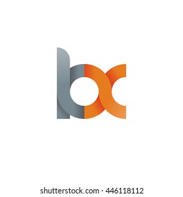 initial letter kx modern linked circle round lowercase logo orange gray
