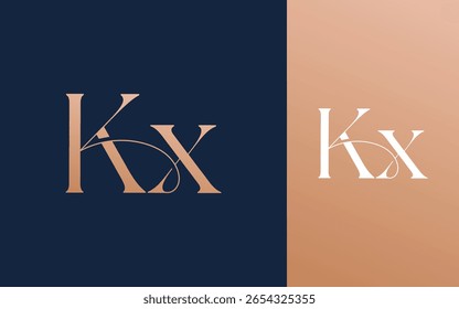 Letra inicial KX XK logotipo design vetor ilustração para casal, casamento e negócios