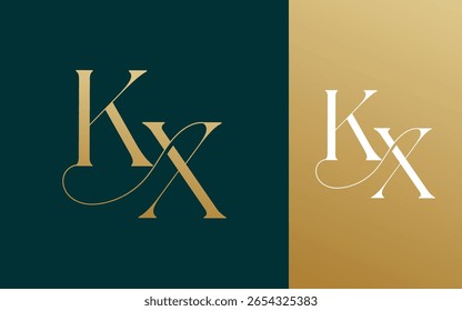 Anfangsbuchstabe KX XK Logo Design Vektorgrafik für Paar, Hochzeit und Geschäft