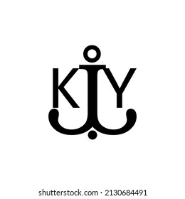 Initial letter KY anchor simple logo.