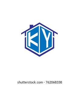 Initial letter ky house logo design