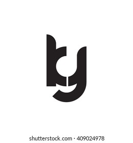 initial letter ky linked round lowercase monogram logo black