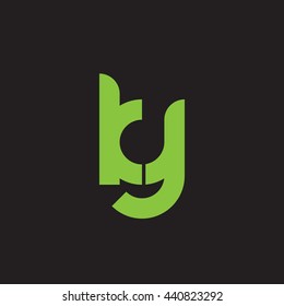 initial letter ky linked round lowercase logo green