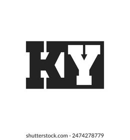 Initial Letter KY Logo Design Template. KY Logo