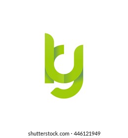 initial letter ky modern linked circle round lowercase logo green