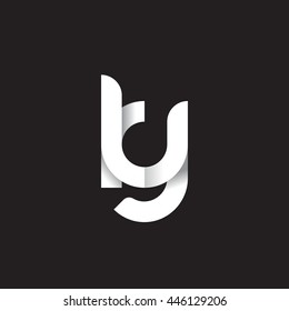 initial letter ky modern linked circle round lowercase logo white black