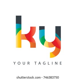Initial Letter KY Rounded Design Logo