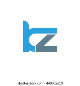 initial letter kz linked round lowercase logo blue
