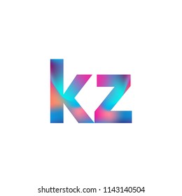 Initial Letter KZ Logo Lowercase colorful design, Modern and Simple Logo Design.
