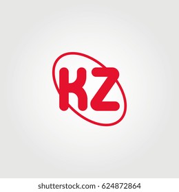 initial letter kz logo red on white background
