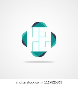 Initial Letter KZ Logo Template