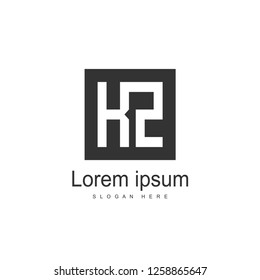 Initial Letter KZ Logo template design. Minimalist letter logo vector design