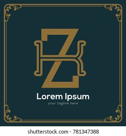 Initial letter KZ logotype company name. Vector for company name.