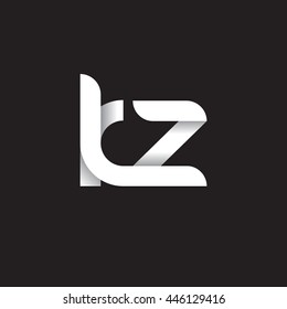 initial letter kz modern linked circle round lowercase logo white black