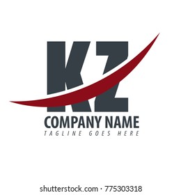 Initial Letter KZ Overlapping Logo