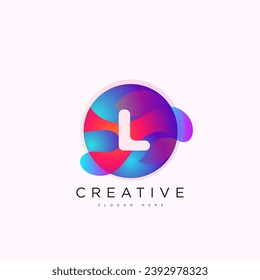 Initial letter L 3D logo template colorful circle sphere design for business and company identity