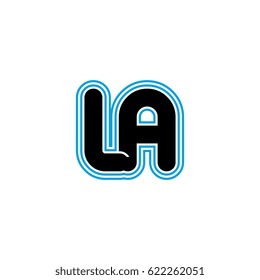 initial letter l and a. la monogram outline logo