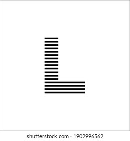 letra inicial l vector de logotipo de línea horizontal abstracto