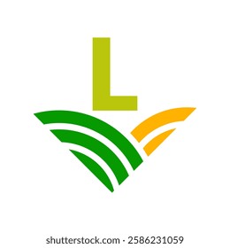 Initial Letter L Agriculture Logo Concept For Farming Symbol Vector Template