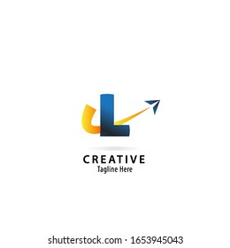 Initial Letter L Airplane Icon For Logo Company