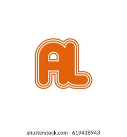 initial letter a and l. al monogram outline logo