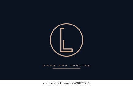 Letra inicial alfabeto L icono vectorial mínimo