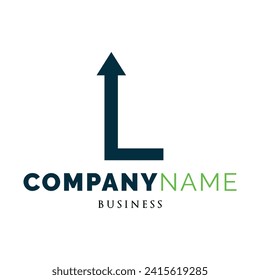 Initial Letter L Arrow Up Icon Logo Design Template