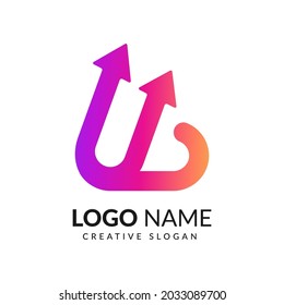 Anfangsbuchstaben L Pfeil Logo. Pfeil-Logo-Design für Ihr Start-up-Symbol für Ihre Marke oder Ihr Unternehmen.
