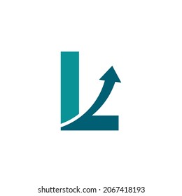 Initial Letter L Arrow Up Logo Symbol. Good for Company, Travel, Start up, Logistic and Graph Logos