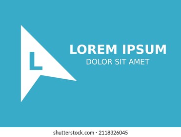 Initial Letter L with Arrow Logo Design Inspiration in blue background.