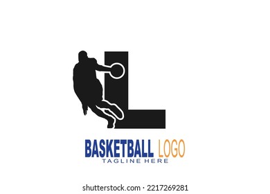 initial Letter L basketball logo