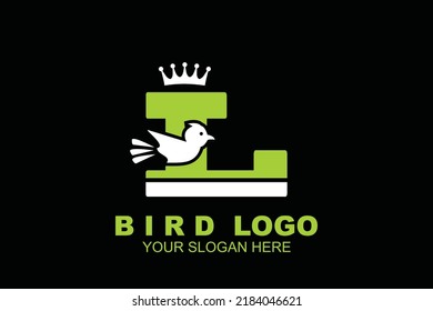 initial Letter L bird  logo