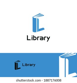 Initial Letter L Book For Bookstore, Book Company, Publisher, Encyclopedia, Library, Education Logo Concept