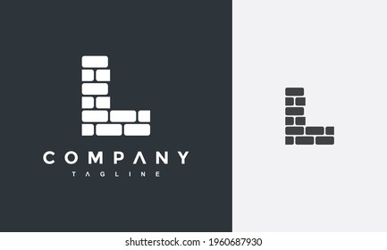 initial letter L brick logo