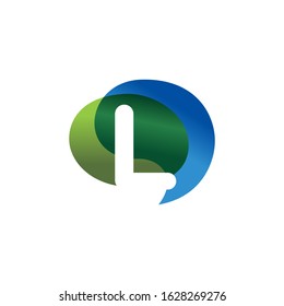 Initial Letter L Bubble Speech Logo Design Concept