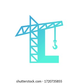 Initial or Letter L Building Construction Logo Design Vector
