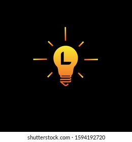 initial letter L in the bulb lamp logo vector inspiration