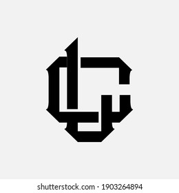 Initial letter L, C, LC or CL overlapping, interlock, monogram logo, black color on white background