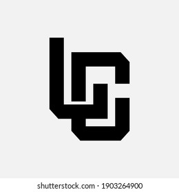 Überlappende Anfangsbuchstaben L, C, LC oder CL, Verriegelung, Monogramm-Logo, schwarze Farbe auf weißem Hintergrund